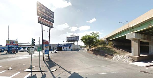 Neponset Circle Car Wash entrance from the front.