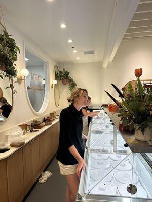 Meghan Koll taking orders at Little in