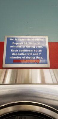 Signs regarding the price of the dryers which are the exact same size but costs more for real heat.