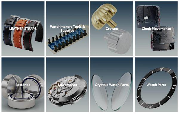 Thousands of Watch Bands, Parts, Tools, Batteries, Crystals, Clock Movements and Many More... WHOLESALE ONLY!