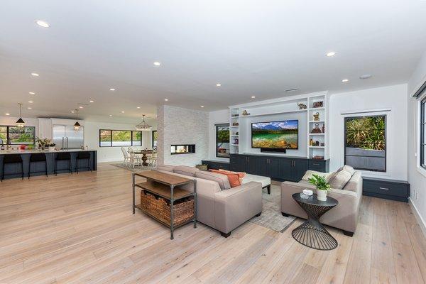 living room with entertainment center