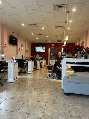 Inside of nail salon