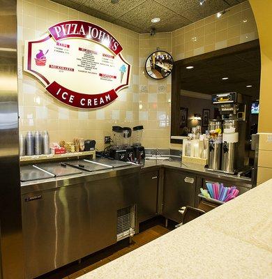 Custom Ice cream station at Carey customer Pizza Johns, Baltimore, MD