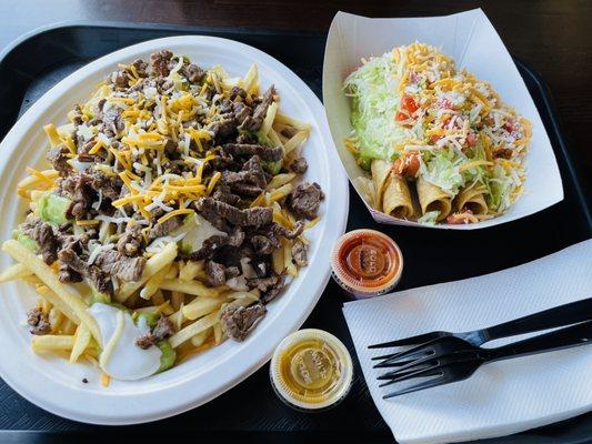 Carne Asada Fries & Rolled Tacos