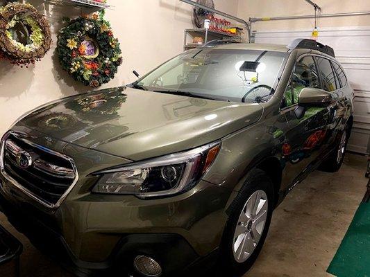 2018 Certified Pre Owner Outback happy in our garage!