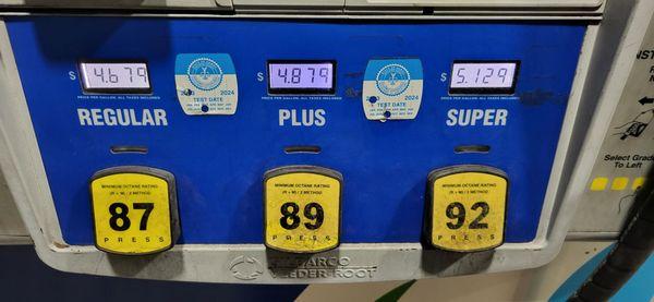 Da gas prices with card, as of June 1, 2024