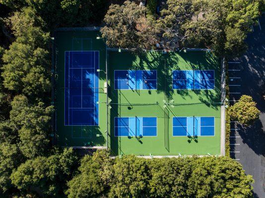 Pickleball complex and adjacent hybrid court.