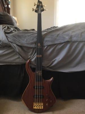 4 string fret less warrior bass