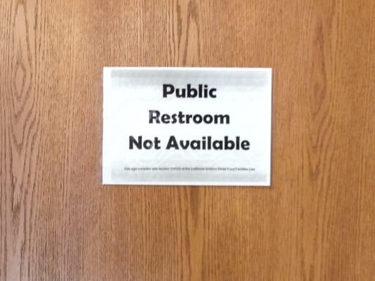 No public bathroom