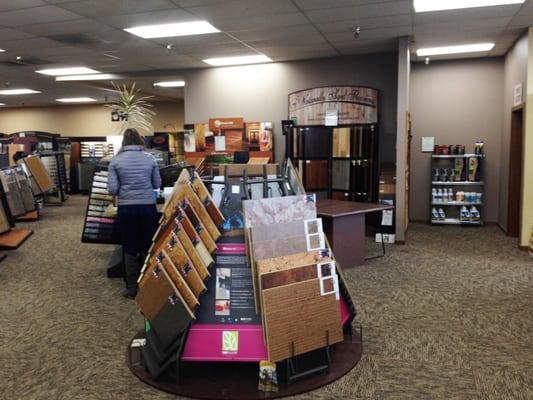 Cork and bamboo flooring displays displays at Contract Furnishings Mart Tacoma, WA