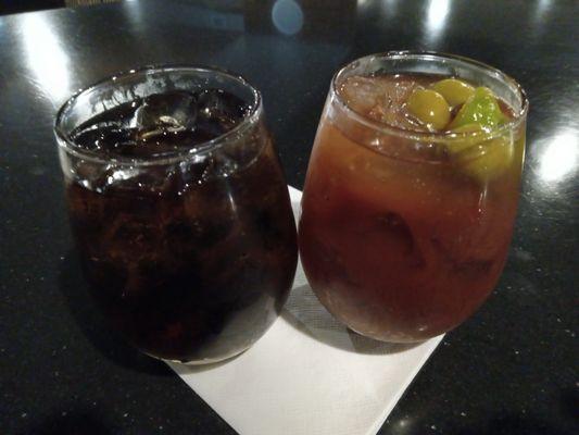 DINNER: 
 Bourbon & Diet Coke / Bloody Mary -