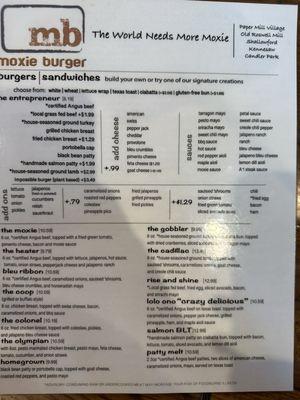 front of menu