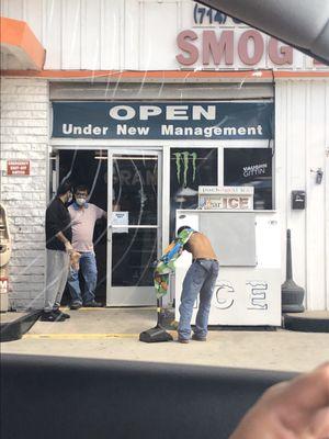 Here's him just talking about the guy while he's cleaning it.