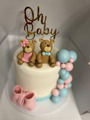 Gender reveal themed cake