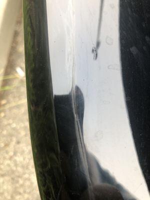 Paint crack from "oem" bumper caliber collision paid with their own money after receiving 7k from insurance