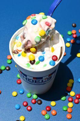 A blended Handel's Hurricane with mini M&M's