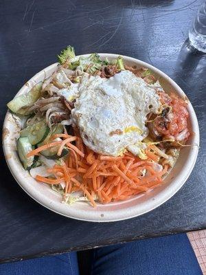 Korean BBQ pork bowl with egg