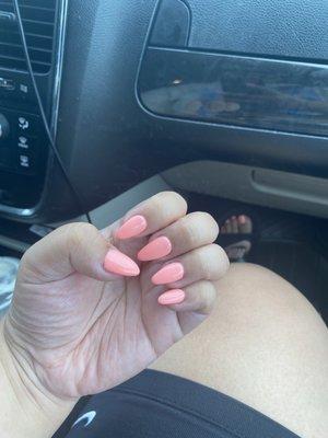 Color is Lotus. Such a cute color. Love it. Chuck on the nails again