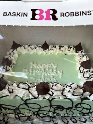 Chocolate mint ice cream cake