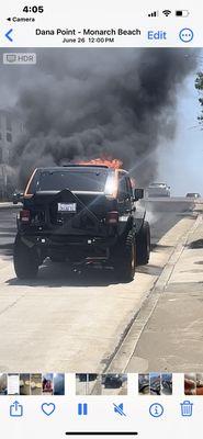 Could you imagine having to watch your beautiful new car burn down?  So sad.