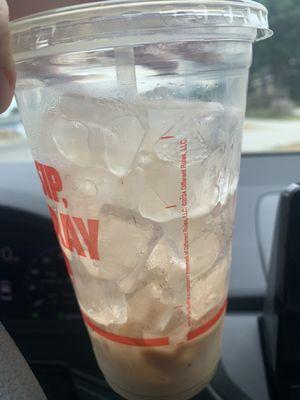 The "iced cofee" should be renamed "cup full of ice"!