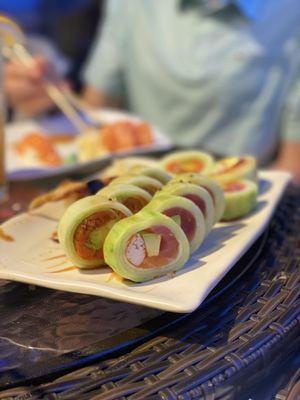 Naruto roll and spicy tuna avocado roll