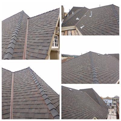 Completed shingle roof