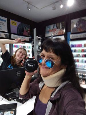 Picture of me and an employee at Liv It mobile store.