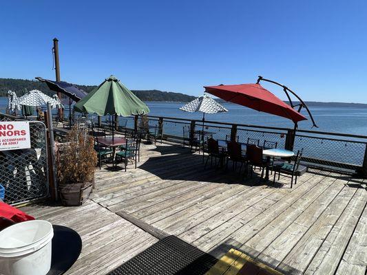 Outdoor deck overlooking Hood Canal