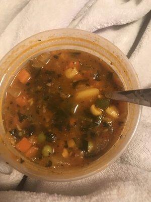 Vegetable soup is so good and there paste is the best