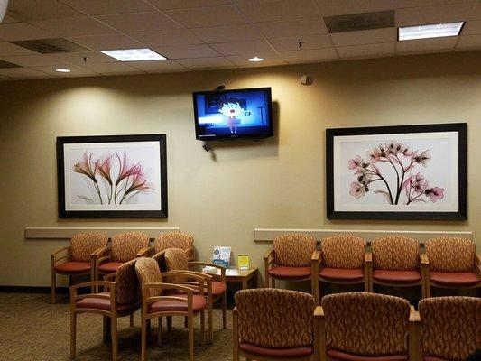 Nicely decorated waiting area.