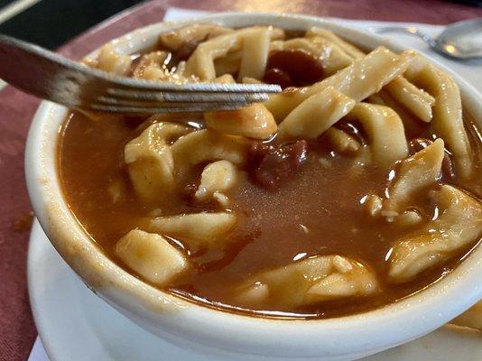 Pasta and beans.