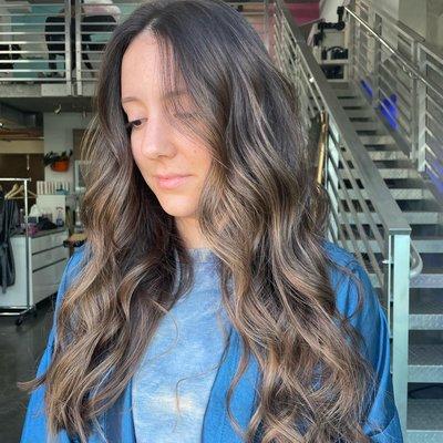 Blended brunette balayage