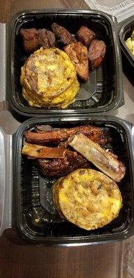 Top - Fried Pork Carne Frita w/Mofongo $12.00 Bottom - BBQ Ribs w/Mofongo $11.25