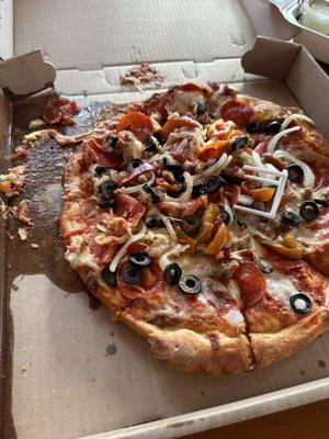 "Wet" pizza. Absolutely awful.