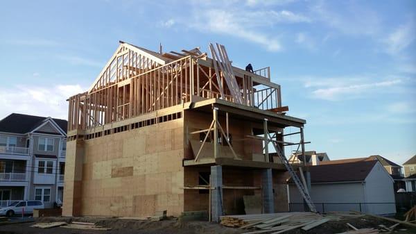 Framing a New Home in Brigantine, NJ