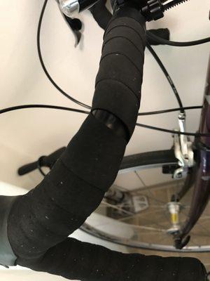 Bar tape coming apart.