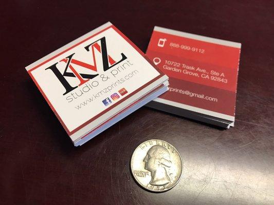 mini business card now at KMZ Prints, visit wwww.kmzprints.com