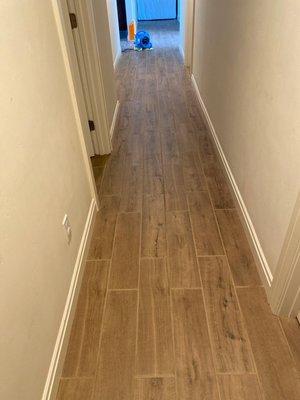 Clean and seal hallway grout