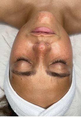 My client, relaxing after her facial treatment! What a beautiful glow!