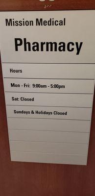 New pharmacy hours.