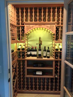 Beautiful redwood wine rack job in Walnut Creek home