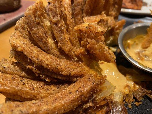 blooming onion- over crispy..