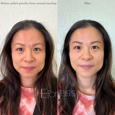 Annual touchup of powder brow by Judy