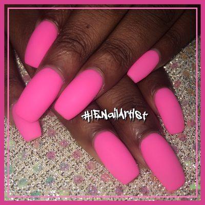 Pink Matte Gel Polish. Acrylic.