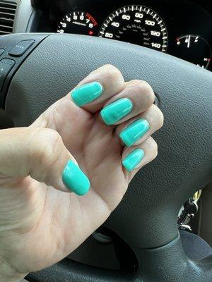 Dublin Green gelled nails