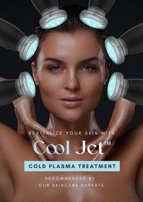 Cool Jet Plasma is used to tighten the skin, diminish wrinkles, reduce hyperpigmentation, treat acne, scarring and stretch marks, while crea