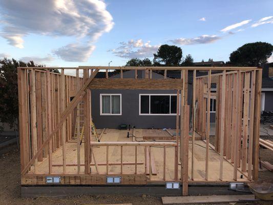 Framing 500 sq' master suite