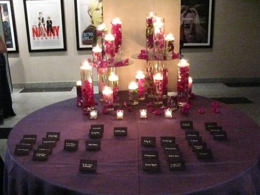 Escort card table arrangement