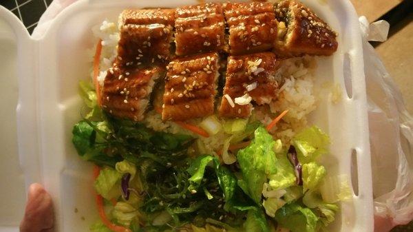 Unagi Donburi portion size was small for $14.95 but it was pretty tasty. Not something I'd pay for often at that price.